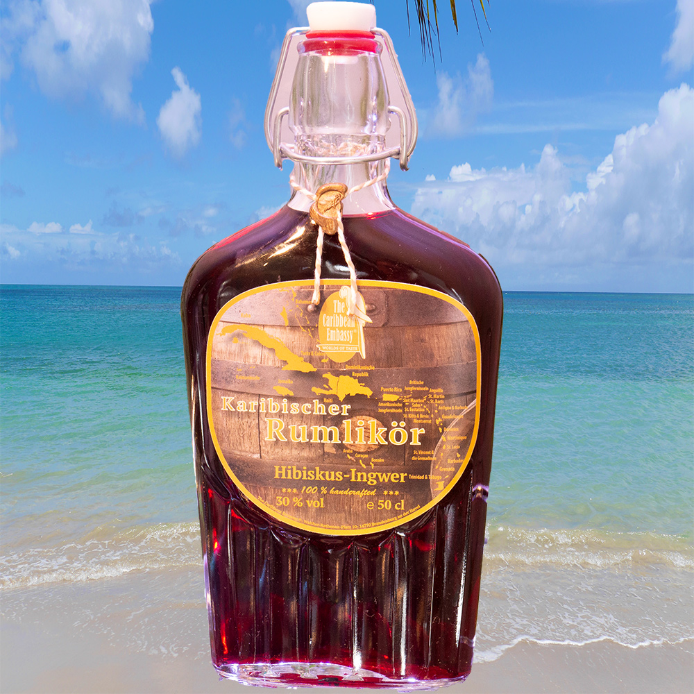 Hibiskus Ingwer Rum, 0,5 l / 30% vol in der wiederverwendbaren Bügelverschlußflasche