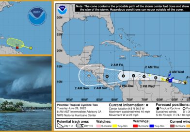 Karibikwetter – Erster Hurrikan der Saison für Samstag erwartet. 2 weitere Systeme in Entwicklung